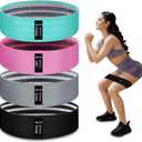 Resistance Bands for Working Out, 4 Levels Exercise Bands for Women & Men, Elastic Workout Band for Physical Therapy, Fabric Booty Band for Gym, Yoga, Pilates, Leg Training
