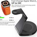 3 in 1 Charging Station for Apple Devices,Mag-Safe Charger Stand Fast Charging,Wireless Charger for iPhone 16/15/14/13/12 Series,& AirPods,& iWatch(USB-C Charger Included)