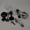 Ganiza Immersion Blender Handheld, 6 in 1 Hand Blender Stainless Steel Blade, 15 Speed Stick Blenders Electric, 800ml Mixing Beaker, 600ml Chopper, Whisk, Frother, Potato Masher (Black)