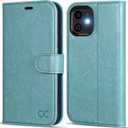 OCASE Compatible with iPhone 12 Case/Compatible with iPhone 12 Pro Wallet Case, PU Leather Flip Case with Card Holders RFID Blocking Kickstand Phone Cover 6.1 Inch (Mint Green)