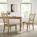 Roundhill Furniture Verta Solid Wood Cross-Back Dining Chairs, Set of 2, Light Oak Finish, 20.2 inches x 24 inches x 38.8 inches