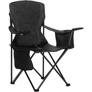 Amazon Basics Camping Chair, Large, Padded, Black 2 Pack
