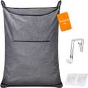 Hanging Laundry Hamper,Door Hanging Hamper with Width Opening, Over the Door Laundry bag with hooks, Laundry Collector and Over Door Storage Bag (36x22 Inch,Pop Grey) (1PC-XL)