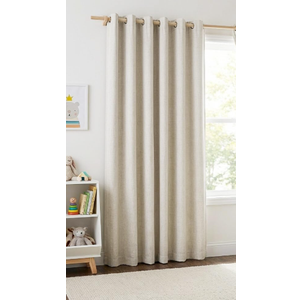 NICETOWN Natural 100% Blackout Linen Curtains 84 inch Long Burg for Living Room, 1 Panels, 52" Wide, Farmhouse Thick Completely Blackout Window Treatment Thermal Insulated Warm Drapes for Winter