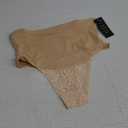Werena Tummy Control Thong Shapewear for Women Mid High Waisted Body Shaper Underwear Lace Shaping Thong Girdle Panties M
