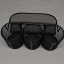 Utensil Caddy Silverware Holder - 4 Compartment Metal Mesh Cutlery Fork Spoon Napkin Plate Organizer Flatware Storage Basket Party Kitchen Countertop Buffet Picnic Camping Outdoor BBQ Black