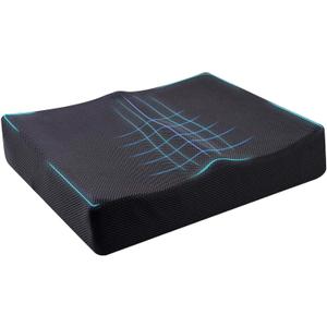 Yuwe Extra Large Seat Cushion - Memory Foam Seat Cushion, Office Chair Cushion, Ergonomic Chair, Car Seat Cushion Sciatica & Tailbone Pain Relief Cushion (Black)