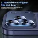 Uyiton Compatible with iPhone 17 Pro Max Camera Lens Protector - [Not Easy to Break][Strong Adsorption][Case-Friendly] Metal Tempered Glass Rear Camera Screen Cover - Deep Blue