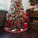 36 Inch Christmas Tree Skirt Red White Green Tree Skirt Peppermint Candy Pattern Xmas Tree Skirt Traditional Christmas Tree Mat Rustic Farmhouse Decorations for Xmas Holiday Party Ornament