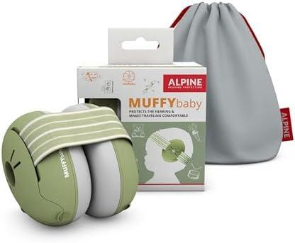Alpine Muffy Baby Ear Protection for Babies and Toddlers up to 36 Months - CE & ANSI Certified - Noise Reduction Earmuffs - Comfortable Baby Headphones Against Hearing Damage & Improves Sleep - Green