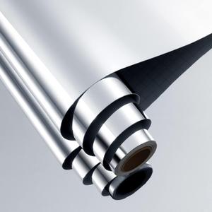 FunStick Flexible Mirror Stickers Wall Stickers 12"x78.8" Self Adhesive Non Glass Safety Mirror Stickers Reflective Peel and Stick Mirror Paper Roll for Crafts Fun House Party Mirrors Wall Decor PET (Silver)