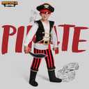 Spooktacular Creations Pirate Costume for Kids, Boys Classic Red Pirate Outfit Deluxe Set with Toy Accessories for Toddler Halloween Pretend Roleplay Themed Party (Medium, 8-10 yrs)