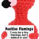 2 x Positive Flamingo Gifts for Women Teen Girls, Birthday Gifts for Friend Coworker Her, Back to School Gift for Students, Christmas Stocking Stuffers Positive Crochet Animals Handmade Crochet Flamingo, (Mix)