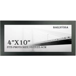 10x4 Frame Black Solid Wood Picture Frame -4x10 Panoramic Picture Frame for Wall Decoration, Classic Black Minimalist Style Suitable for Decorating Houses, Offices, Hotels1 PackBlack