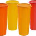 Tupperware Polypropylene Tumbler Set (Multicolour, 470 Ml) - Pack Of 4