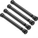 4 Pack Small Spring Tension Curtain Rod 8 to 12.5 Inch, Thin DIY Tension Rods No Drill for Slim Window Cupboard Closet Sidelights, Black