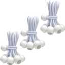50-Piece YELIER Ball Bungee Cord (White, 6"), UV Resistant, Antioxidant, Secure Tie Down