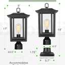 Beionxii 19Inch Dusk to Dawn Outdoor Post Lights,Lamp Post Light Fixture