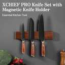 Kitchen Knife Set, 4 Pieces Japanese High Carbon Stainless Steel Chef Cooking Knife Set, Ultra Sharp Professional Chef Santoku Utility Knives (Black), 3.9"