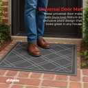 SlipToGrip Universal Door Mat, Plaid Design - Grey, 42 x 5 - No Slip, Durable and Washable, Outdoor and Indoor Floor Welcome Mat Entry - Front Door, Dust Absorbent, 2pk