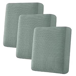 H.VERSAILTEX Super Stretch Individual Seat Cushion Covers Sofa Covers Couch Cushion Covers Slipcover Sets Thick Jacquard Textured Twill Fabric (3 Piece Sofa Cushion Covers, Sage)