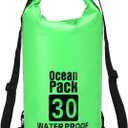 Waterproof Dry Bag, 30L Fit for Women Men Water Proof Bags Lightweight Dry Storage Floating Backpack with Whistle for Travel Backpacking Boating Kayaking Camping (Green)