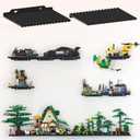 LRANFOW 6 Pack Wall Display Shelf for Lego Standard Bricks, 4x5 inch Dual-Sided, 16x13 Studs 4.8-4.9mm, Supports Up to 2 lbs with Screw, Baseplate Floating Shelves for Builders Room Decor
