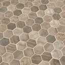 MSI Driftwood Hexagon Glass Mesh Mounted Bathroom Shower Tile Flooring, CASE