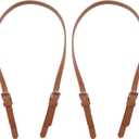 Semetall PU Leather Replacement 2 Pcs 67cm to 76cm Brown Replacement Purse Strap Leather Handles for Bags