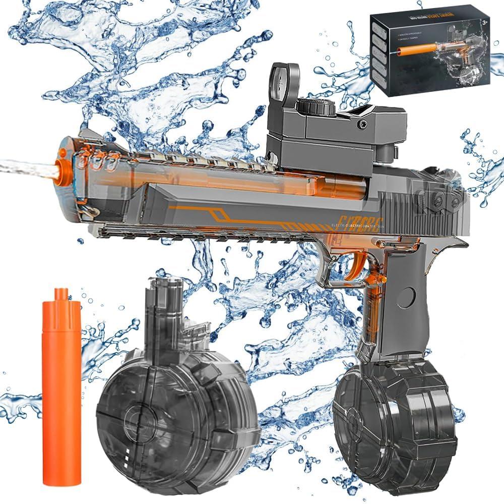 EWRITN Electric Water Gun for Adults  Automatic, High-Powered, Battery-Operated Water Pistol with 32 Ft Range, 550ML Large Capacity Squirt Gun for Summer Outdoor Fun, Grey