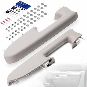 Left Driver & Right Passenger Side Armrest Repair Kit Fit for Chevy Silverado 1500 2500HD 3500HD 2010-2014 For GMC Sierra 1500 2500 HD 3500 HD 2010-2014 Door Panel with Release Handle Below Armrest (Gray/Titanium)