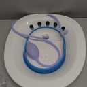 Pochik Sitz Bath for Toilet Seat Hemorrhoids and Postpartum Care, Yoni Steam Seat, Perineal Soaking, Collapsible, Flusher Hose, Drain Holes, Wider Seating Area - Blue