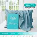 MILDLY Super Soft Pillowcase - Washed Microfiber Lightweight Pillow Case King Size Blue, Easy Care and Fade Resistant Stain Resistant 20x40 Inches