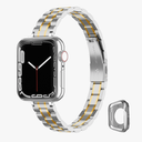 Metal band Compatible with Apple Watch Band 46mm 45mm 44mm 42mm 41mm 40mm 38mm for women, Slim Thin Stainless Steel Wristband for iWatch Series 10/9/8/7/6/5/4/3/2/6/SE