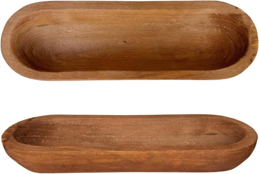 16 Long Wood Dough Bowl 16 x 5.8 x 2in Hand Carved Wooden Dough Bowls for Decor Wood Dough Bowls Decorative Wooden Dough Fruits Bowl for Table Centerpiece