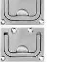 Heavy Duty Flush Lifting Handle Ring Pull for Boat Deck Hatch, 316 Stainless Steel, 3 X 2.25 inch, with Screws(Pack of 2)