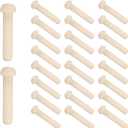 MECCANIXITY Wooden Axle Pegs 5/16" Dia. 1-13/16" Length, Unfinished Wood Pegs for DIY Model Cars Trucks, 25pcs