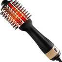 HIPPIH Infrared Blow Dryer Brush - 4 in 1 Hair Dryer Brush for Anti-frizz Drying & Styling, Negative Ionic Women Blowout Hot-Air Hair Brushes with Oval Barrel for Smooth, Salon-Style Volume