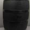 50-Gallon ECO Rain Barrel Made with 100% Recycled Plastic, Flat Back Rain Water Collection Barrel, Stand Included, Black