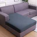 hyha Jacquard Couch Cushion Covers, Chaise Lounge Sofa Slipcovers Washable, Diamond Lattice, L Shape Couch Cushion Covers for Sectional Sofa (1 Piece for Chaise, Grey)