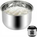 Rice Cooker Replacement Pot, 304 Stainless Steel Inner Pot, Durable Non-Stick Bowl for Even Cooking & Easy Cleanup