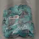 WILLBOND 36 Pieces Christmas Poinsettia Glitter Faux Flowers Christmas Artificial Flowers Tree Ornaments Topper Xmas Decorations(Blue-Green)