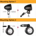 Lightronic Offroad 1.7" Round Motorcycle LED Fog Light Pods, 6000K Cool-White Long Range Flood Beam, Rugged Die-Cast Aluminum Housing, Corrosion Resistant Waterproof, 12V/24V DC, 2-Pack