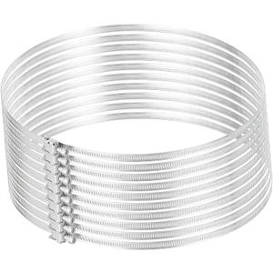 uxcell 11.5 Inch 430 Stainless Steel Duct Clamps, 10 Pcs Adjustable Hose Clamps with Worm Gear Pipe Clamp Air Duct Clamp for Flexible Ducting Heating Cooling Exhaust Ventilation