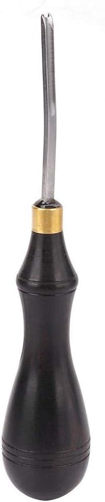 Leathercraft Edger Trimming Tool, Leather Edge Beveller Steel Blade Ebony Handle DIY Leathercraft Edger Trimming Tool4#