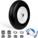 4.80/4.00-8 Flat Free Tire, 14.5" Wheelbarrow Tires with 3" - 7" Centered Hub, 3/4" or 5/8" Bushing, Universal Replacement Wheels Fits for 3.50/2.50-8, 4.00-6, 4.00-8, 1 Pack, Outdoor Use
