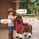 VEVOR Ride On Horse, Riding Pony Toys for Kids, No Battery Required, Smooth Wheels with Anti-Roll Stop Ring, Upgraded Raised Seat, Handles, Sturdy Pedals, 176 lbs Max Load Capacity for Ages 6+