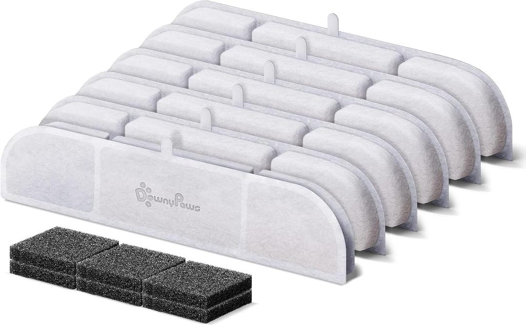 DownyPaws 6 Packs Replacement Filters for Battery Operated Cat Water Fountain DPWFP6, 3 Months Set of Replacement Filters