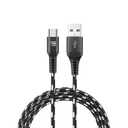 Nylon Braided USB A to USB C Charger Cable, Type C Charger Cable, Fast Charging Cord Compatible Samsung Galaxy S10 S9 S8 Plus, Note 9 8, A11 A20 A51, LG G6 G7 V30 V35, Moto Z2 Z3 (10FT-Back)