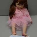 Angelbaby Doll 24 inch Adorable Reborn Toddler Girl with Long Hair That Looks Real Reborn Silicone Baby Dolls Cuddle Toys for Children Doll Sets (Pink Dress)